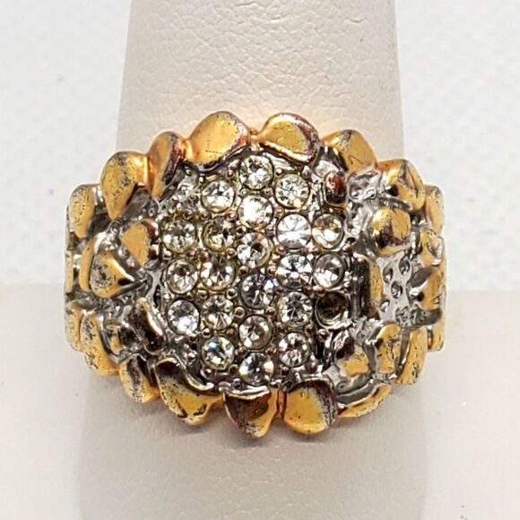 18 Karat Gold Layered Cubic Zirconia Ring (9.5) - Picture 1 of 7